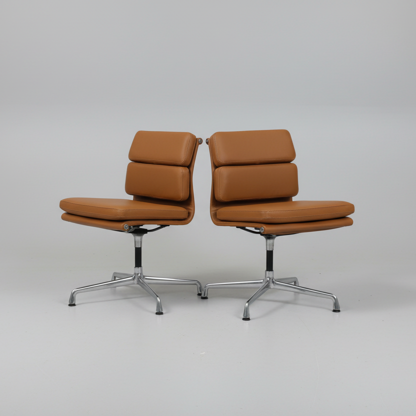 Set Of 5 Eames Aluminum Group Side Chairs