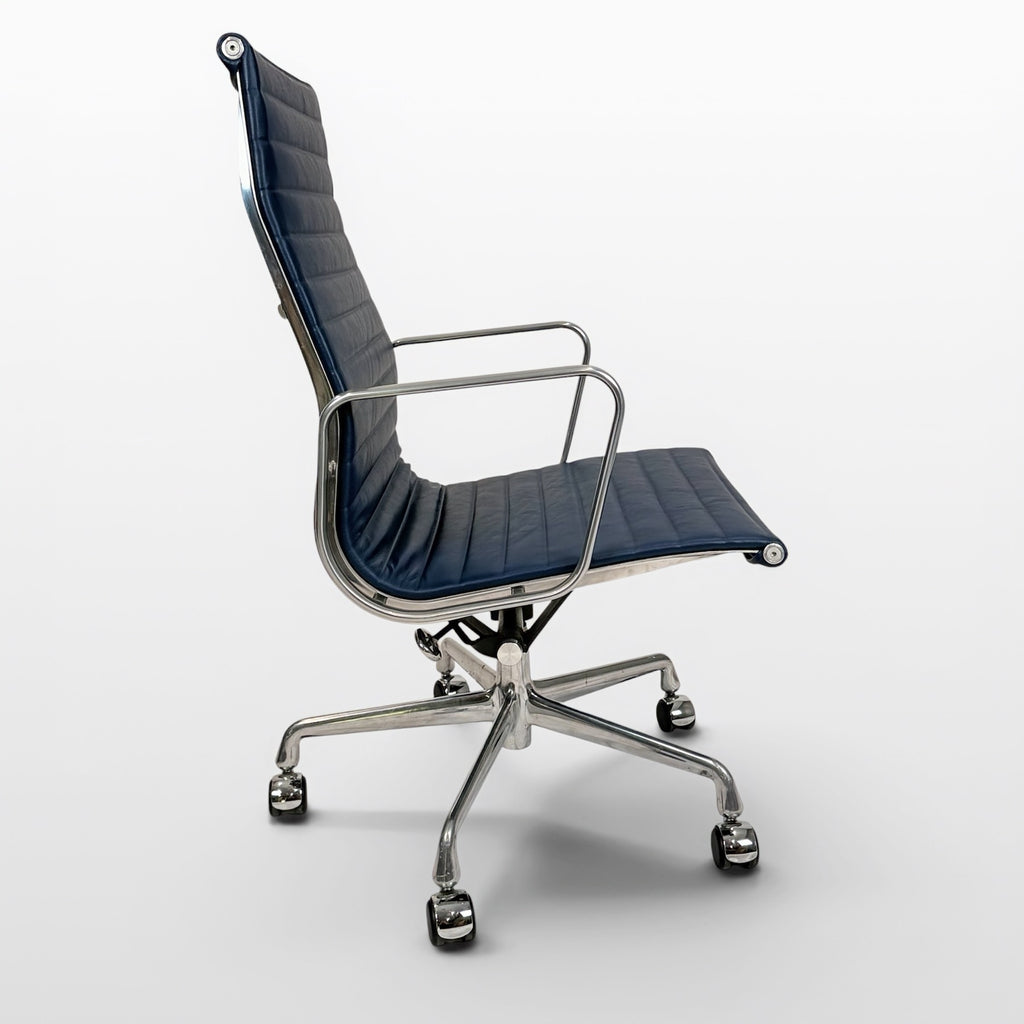 Eames Aluminum Group High-Back Executive Chair - Blue Leather