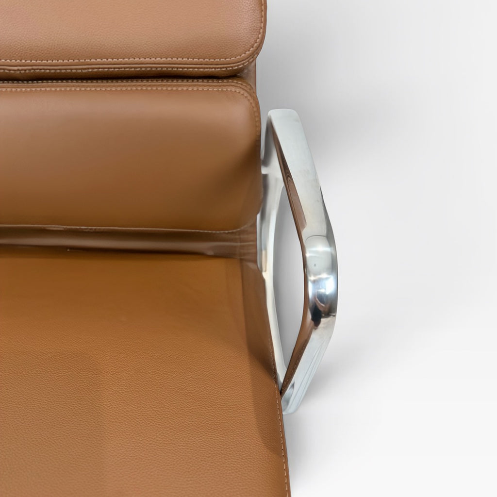 Eames for Herman Miller Aluminum Group Soft Pad Management Chair - Brown Leather