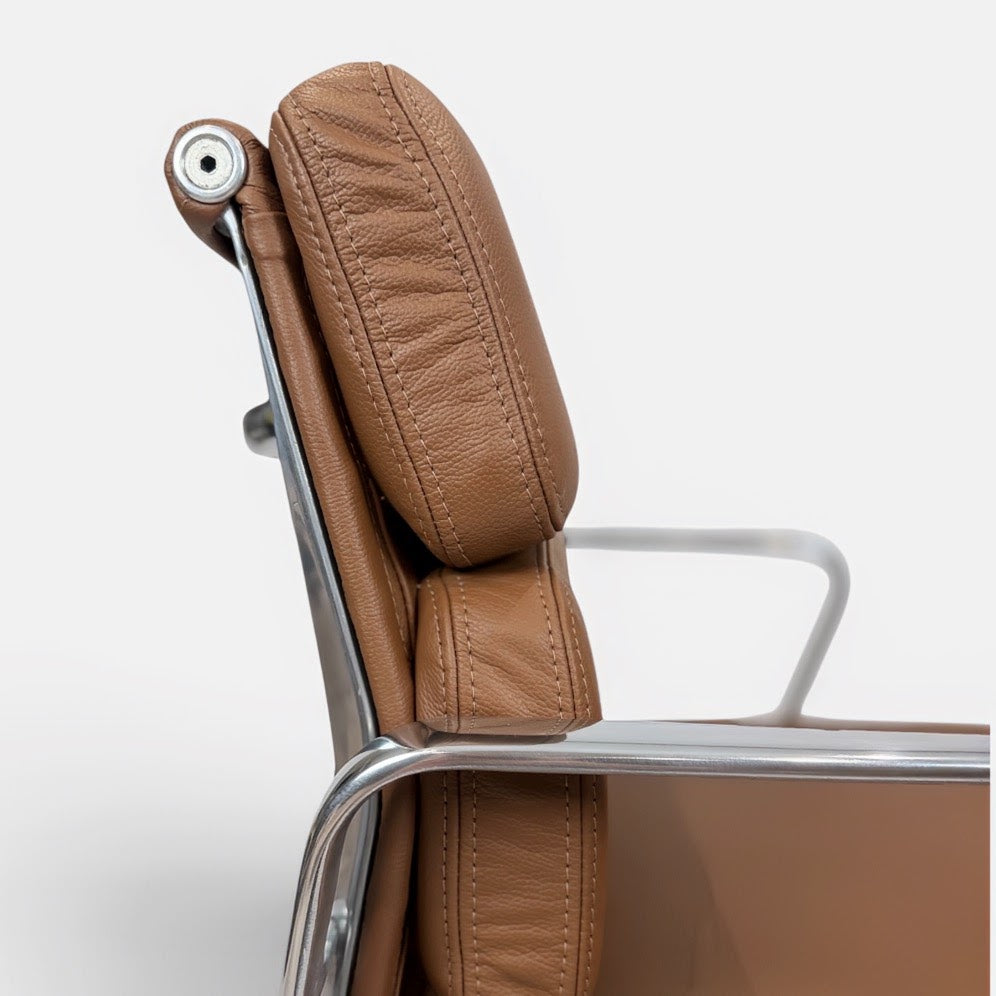 Eames for Herman Miller Aluminum Group Soft Pad Management Chair - Brown Leather