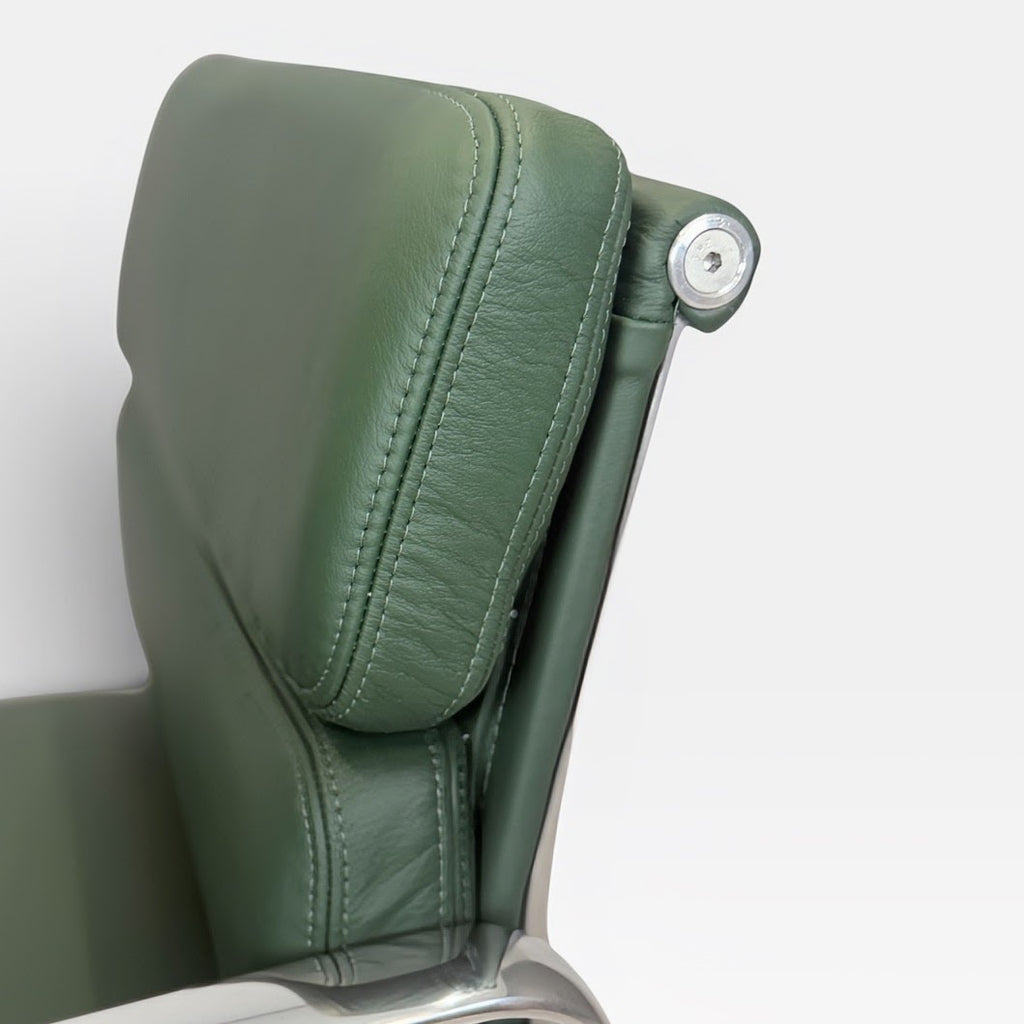 Herman Miller Eames Aluminum Group Soft Pad Management Chair - Green Leather