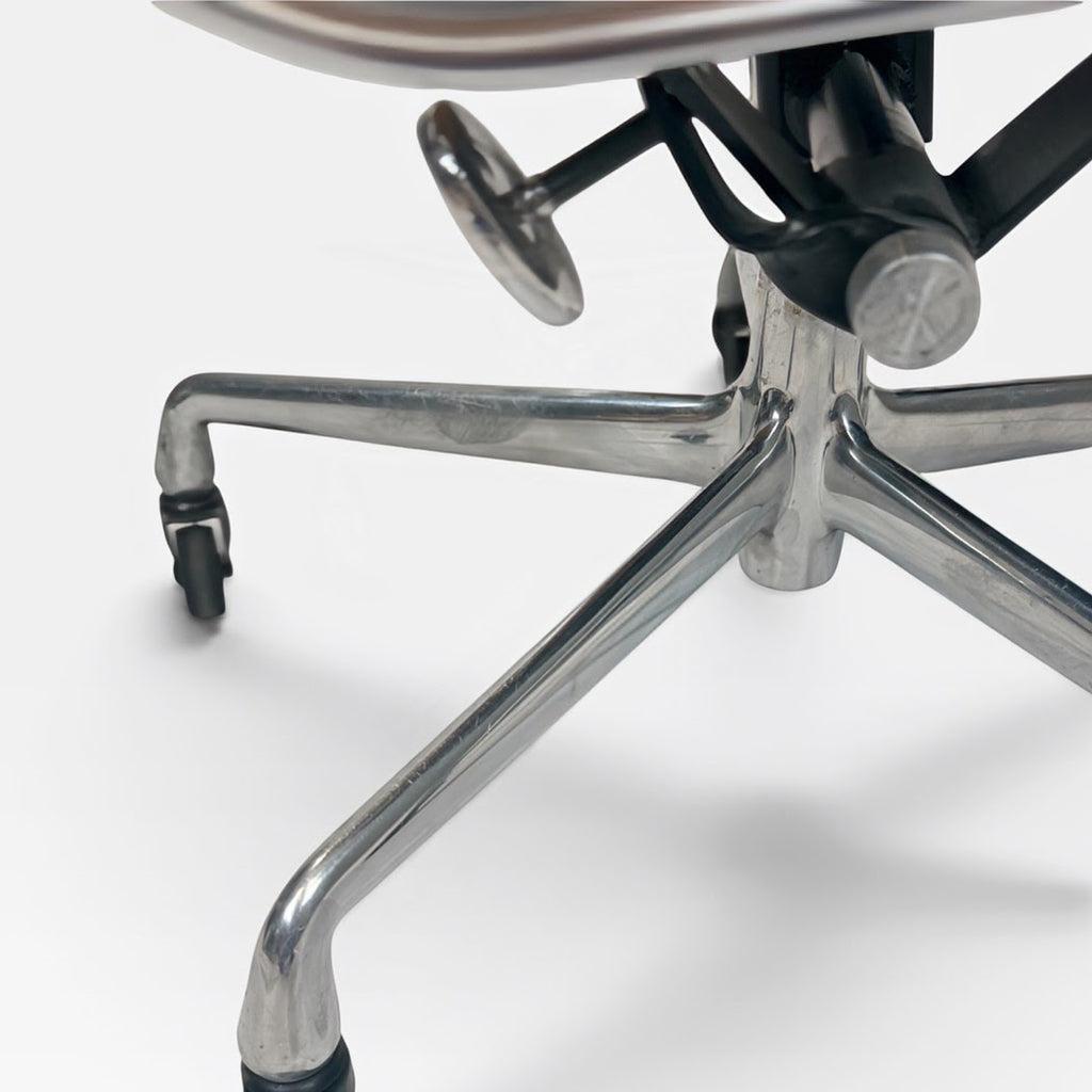 Herman Miller Eames Aluminum Group Soft Pad Management Chair - Caramel  Brown Leather