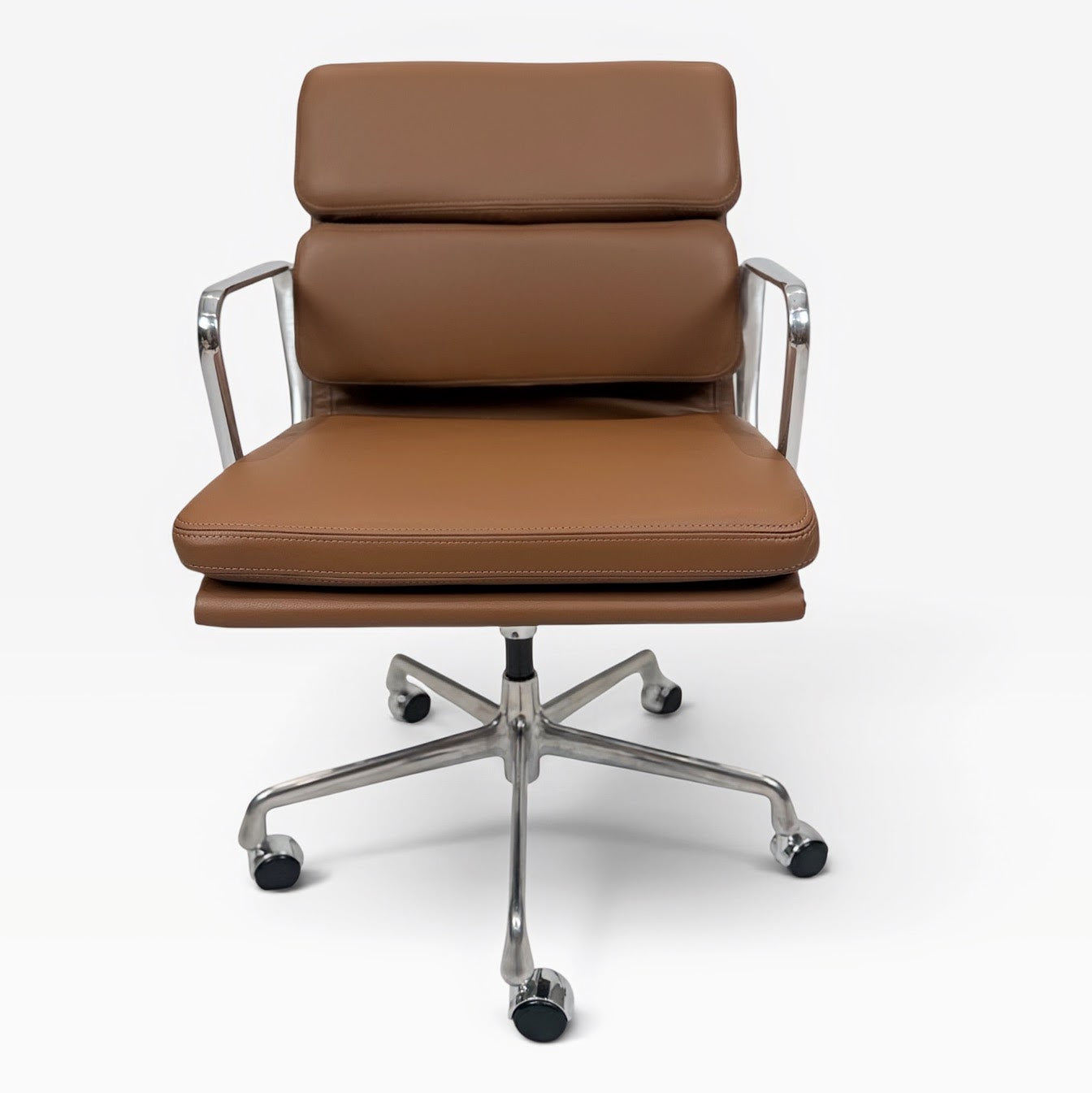 Eames for Herman Miller Aluminum Group Soft Pad Management Chair - Brown Leather
