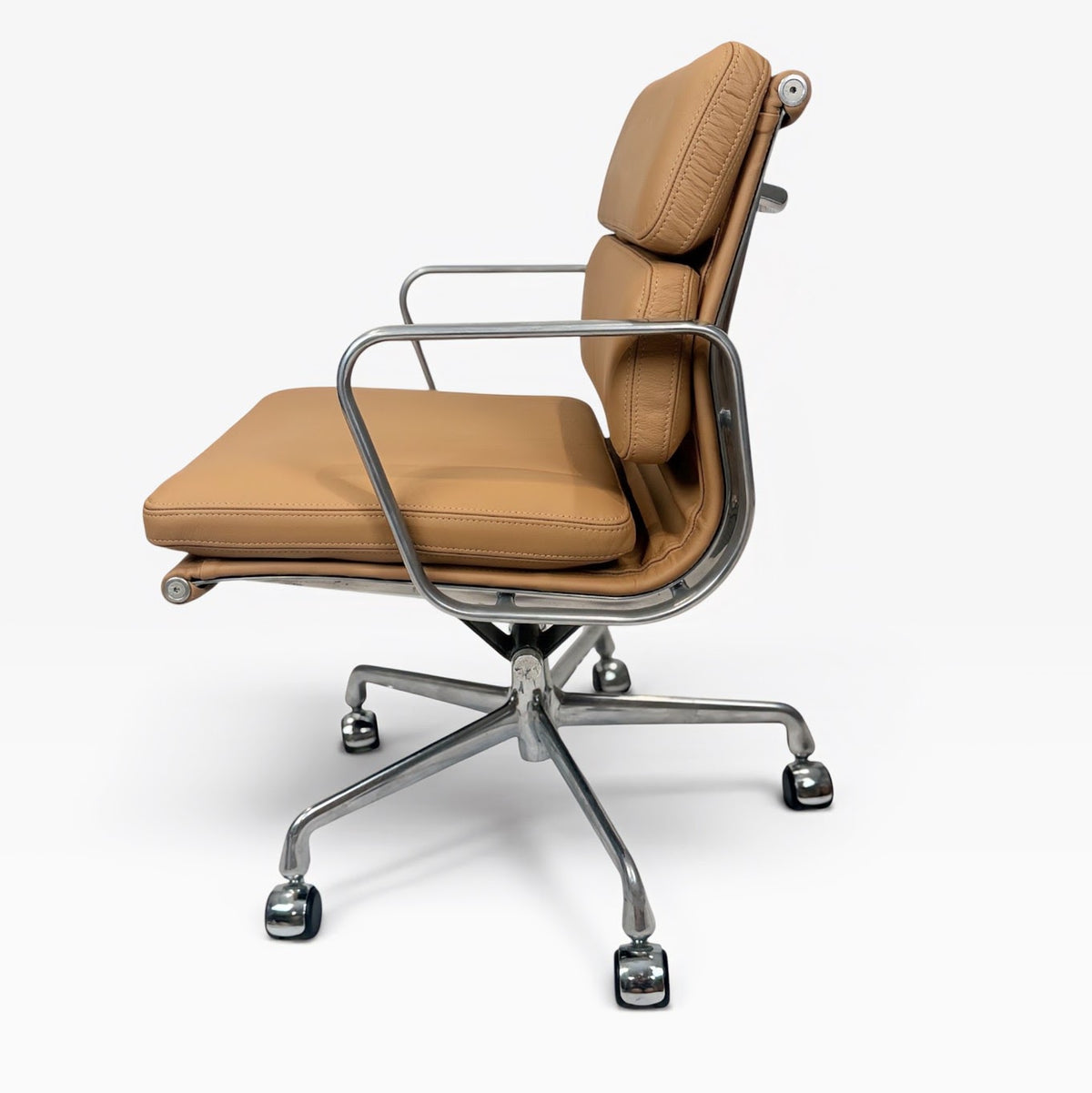 Eames for Herman Miller Soft Pad Management Chair - Camel Tan Leather
