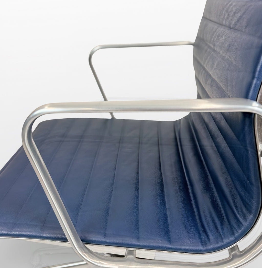 Eames Aluminum Group High-Back Executive Chair - Blue Leather