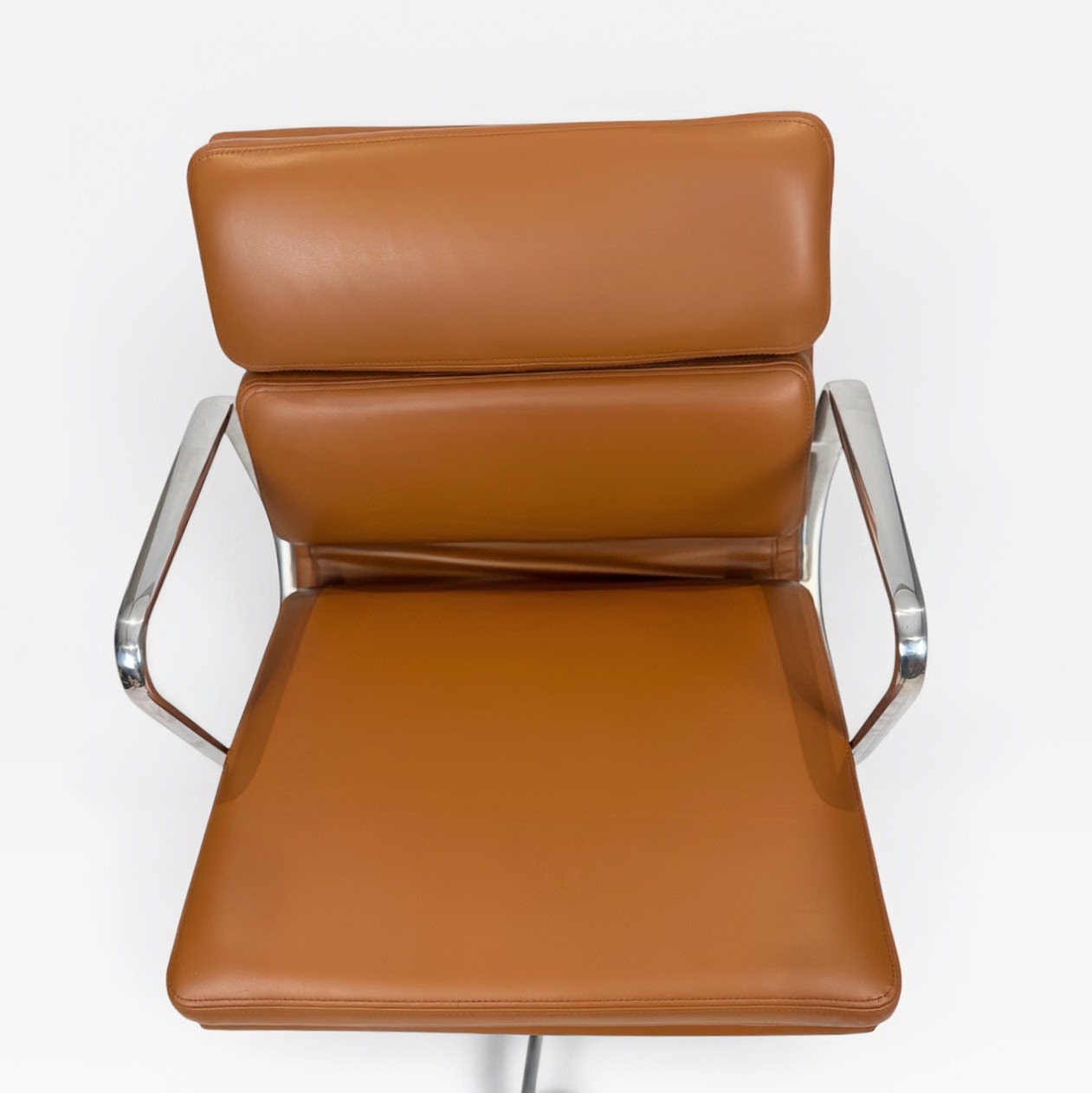Eames for Herman Miller Soft Pad Management Chair - Cognac Brown Leather