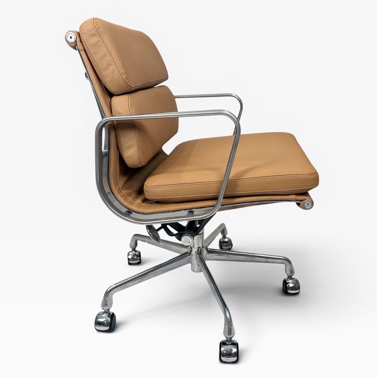 Eames for Herman Miller Soft Pad Management Chair - Camel Tan Leather