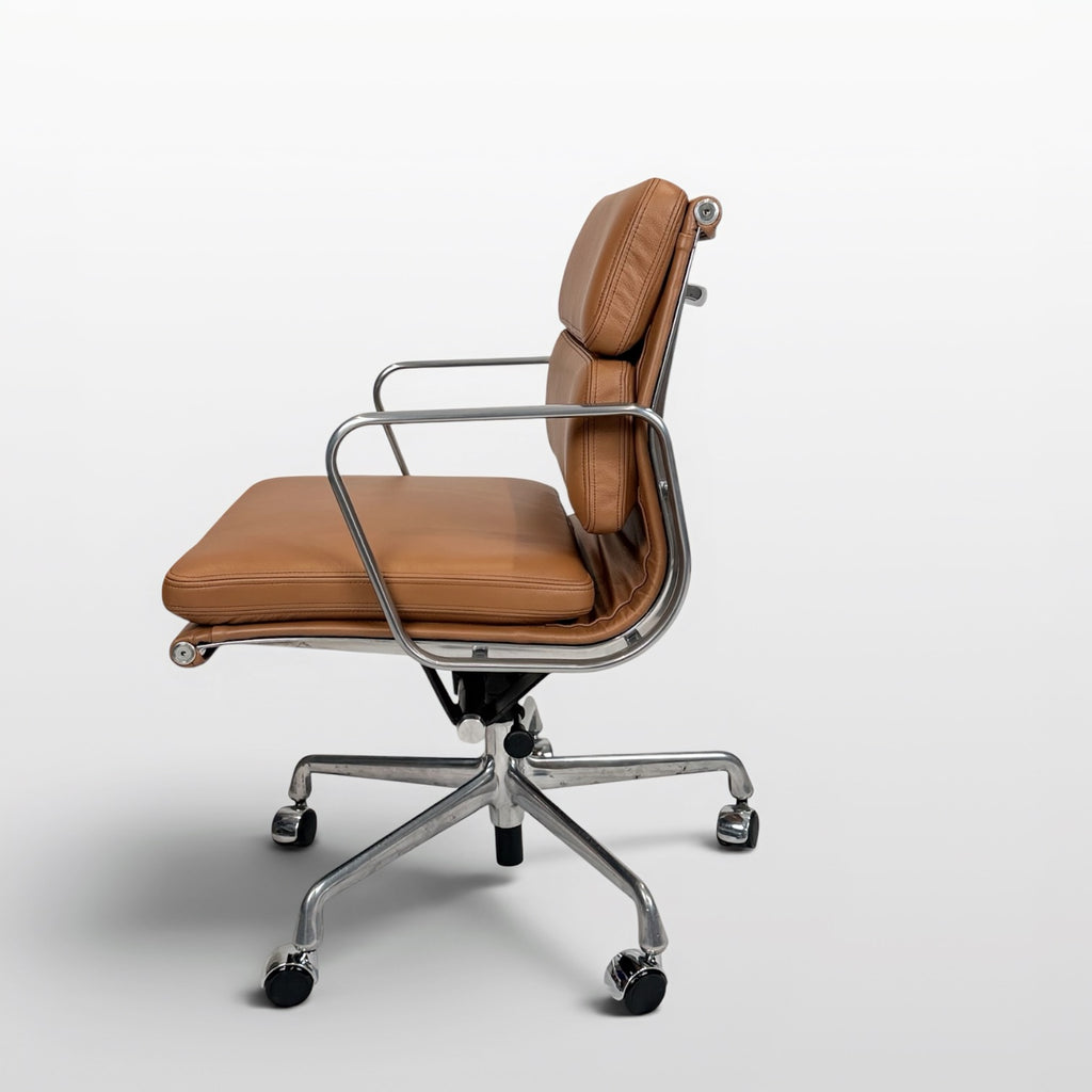 Herman Miller Eames Aluminum Group Soft Pad Management Chair - Brown Leather
