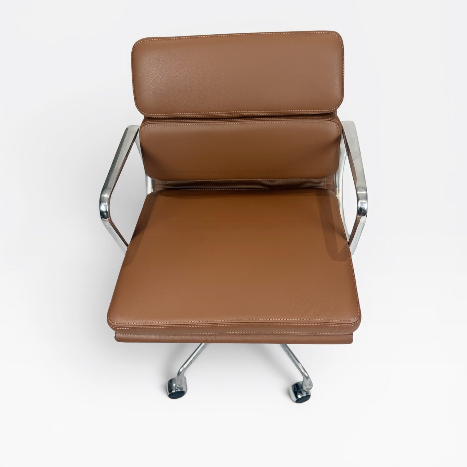 Eames for Herman Miller Aluminum Group Soft Pad Management Chair - Brown Leather