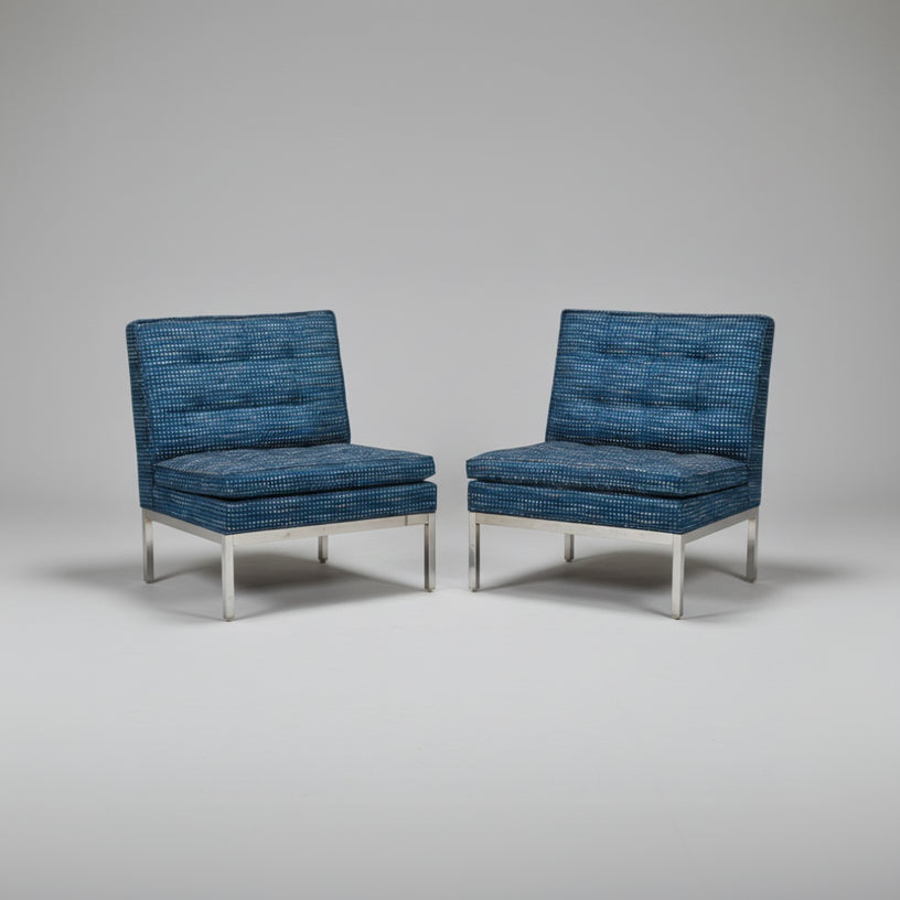 Pair Florence Knoll Slipper Lounge Chairs Knoll Associates 1970s