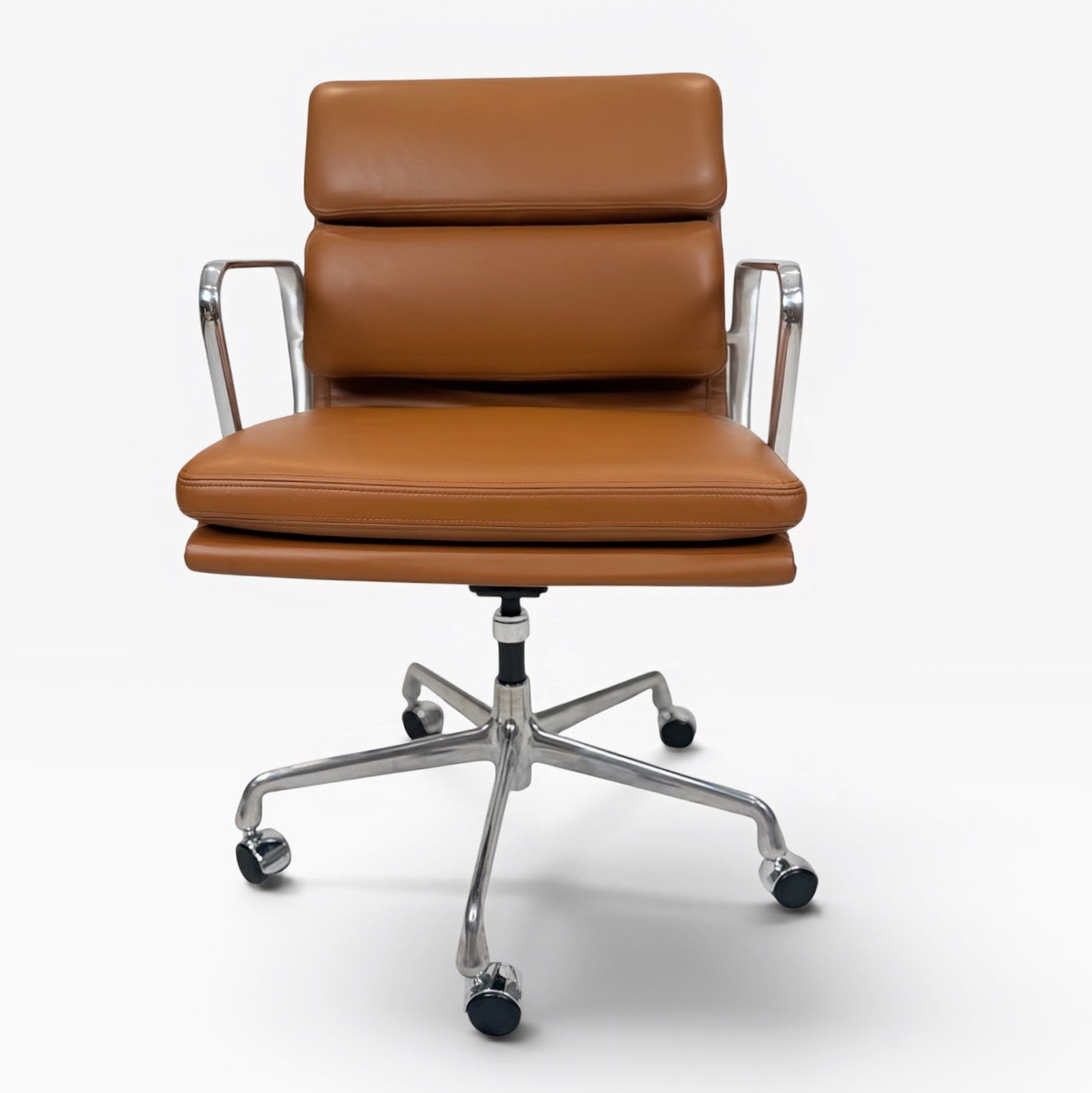 Eames for Herman Miller Soft Pad Management Chair - Cognac Brown Leather