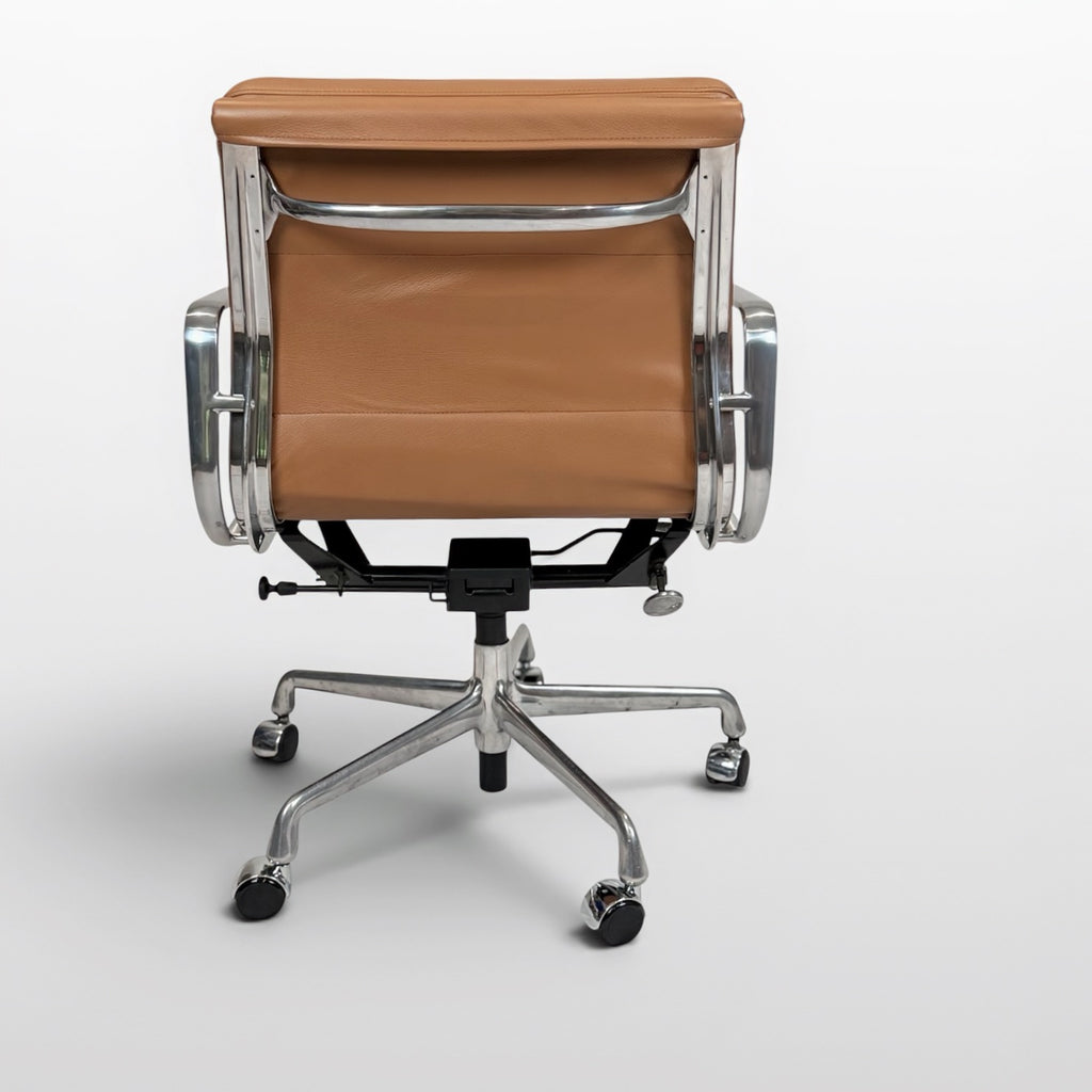 Herman Miller Eames Aluminum Group Soft Pad Management Chair - Brown Leather
