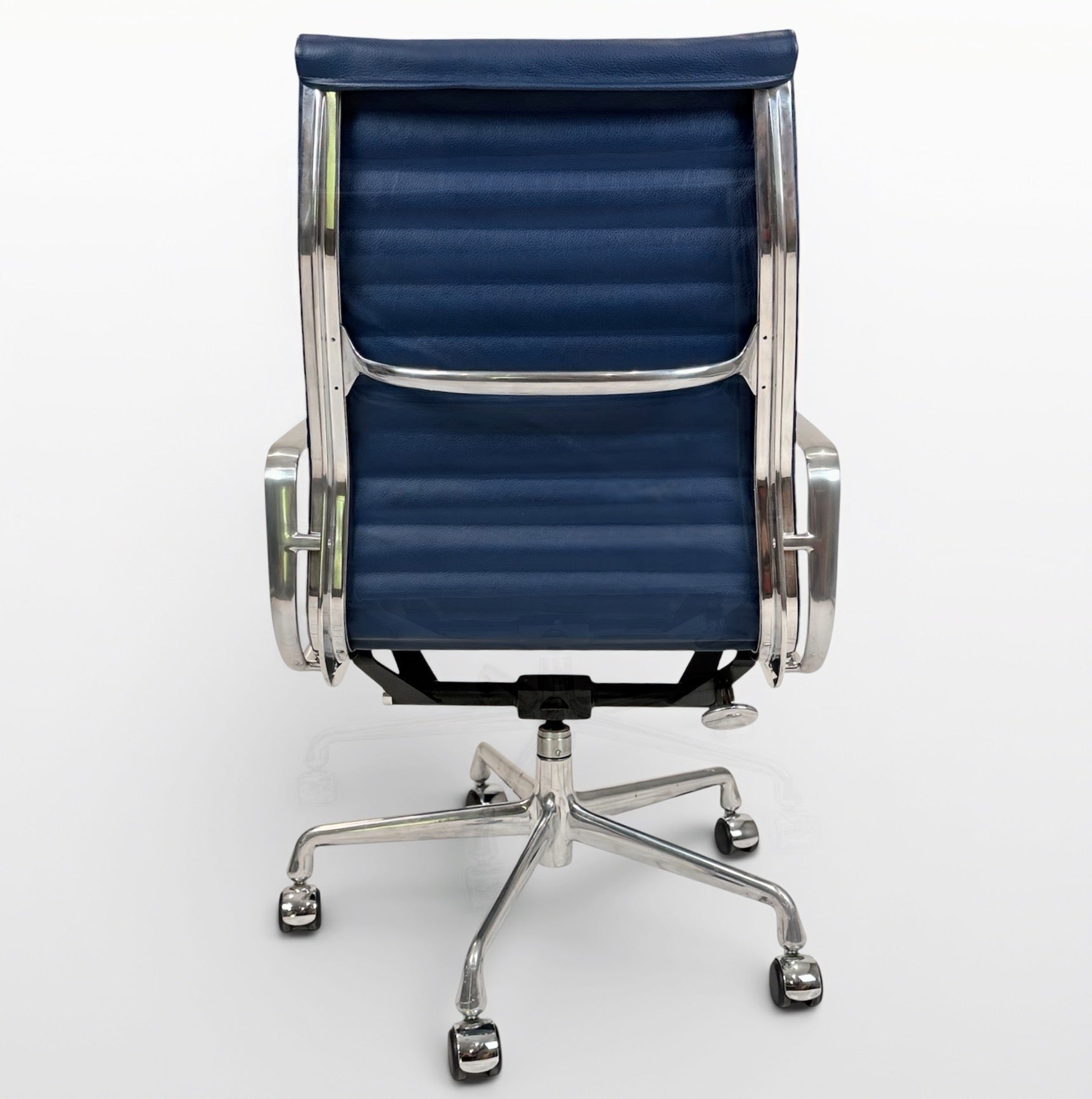 Eames Aluminum Group High-Back Executive Chair - Blue Leather