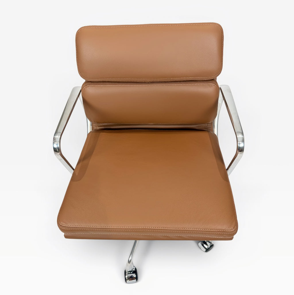 Eames for Herman Miller Aluminum Group Soft Pad Management Chair - Brown Leather