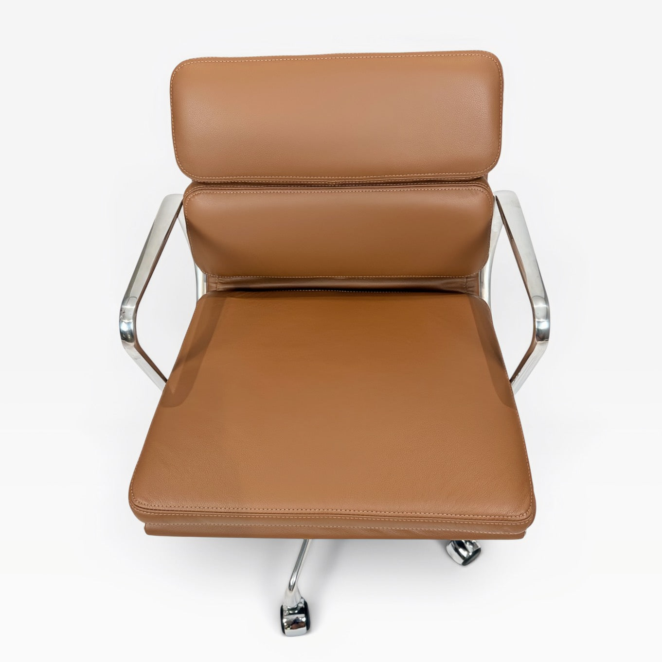 Eames for Herman Miller Aluminum Group Soft Pad Management Chair - Brown Leather