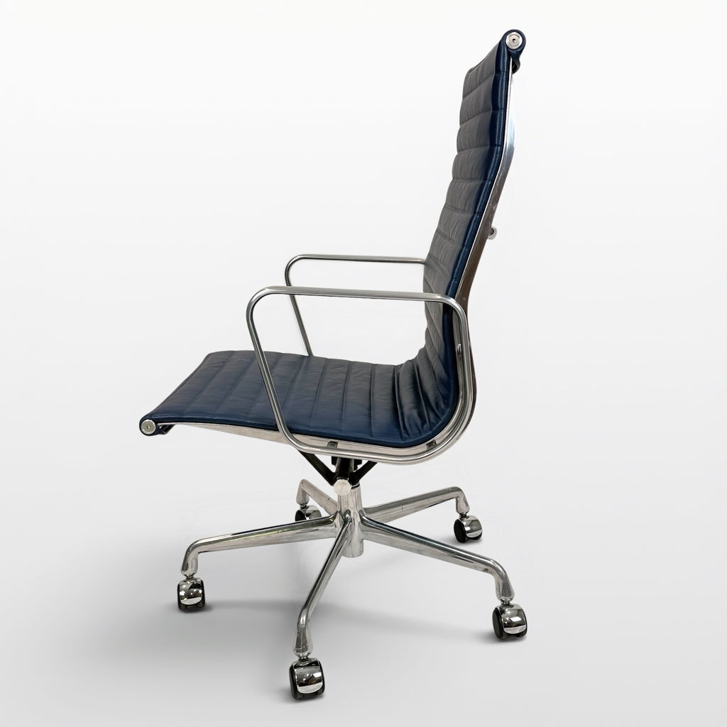 Eames Aluminum Group High-Back Executive Chair - Blue Leather
