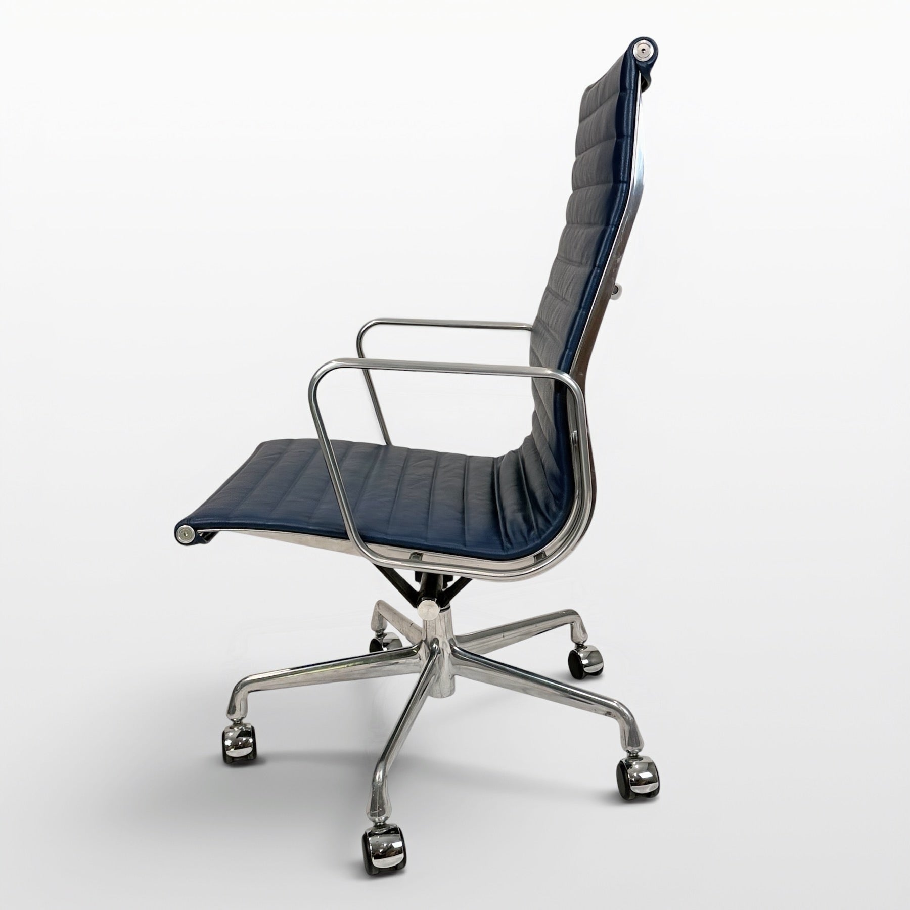 Eames Aluminum Group High-Back Executive Chair - Blue Leather