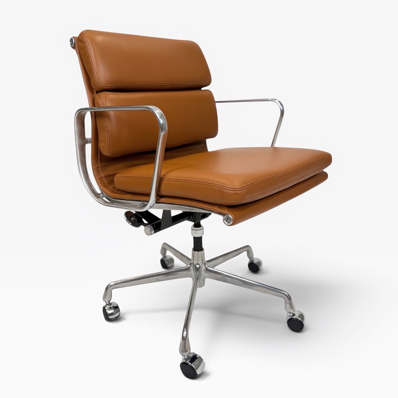Eames for Herman Miller Soft Pad Management Chair - Cognac Brown Leather