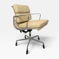 Herman Miller Eames Aluminum Group Soft Pad Management Chair Herman Miller Eames Soft Pad Executive Chair-Parchment Cream / Off-White Leather