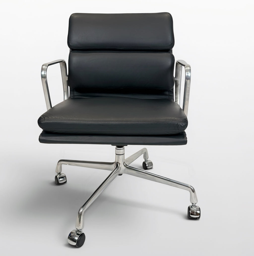 Eames for Herman Miller Soft Pad Management Chair – Charcoal Gray Leather