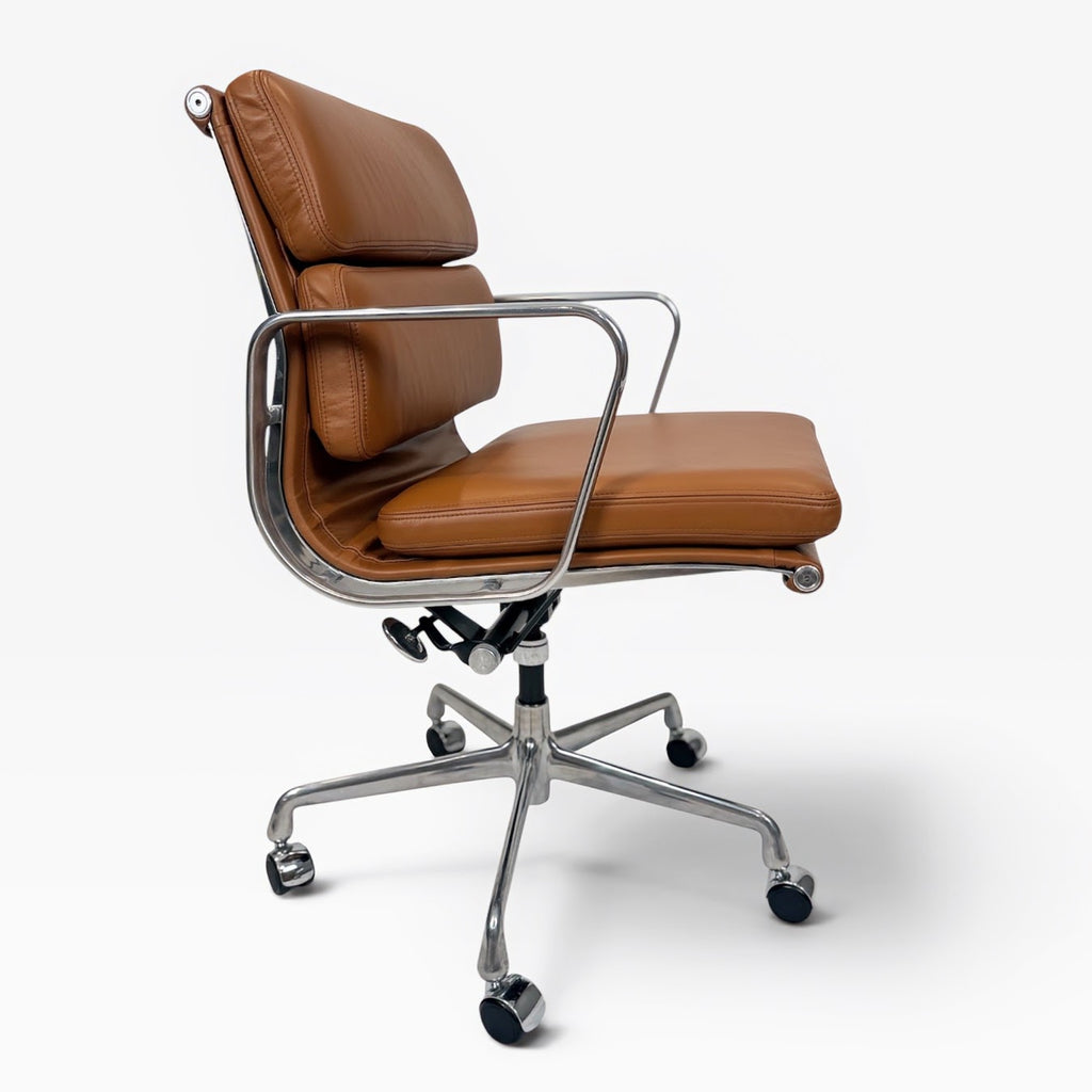 Eames for Herman Miller Soft Pad Management Chair - Cognac Brown Leather
