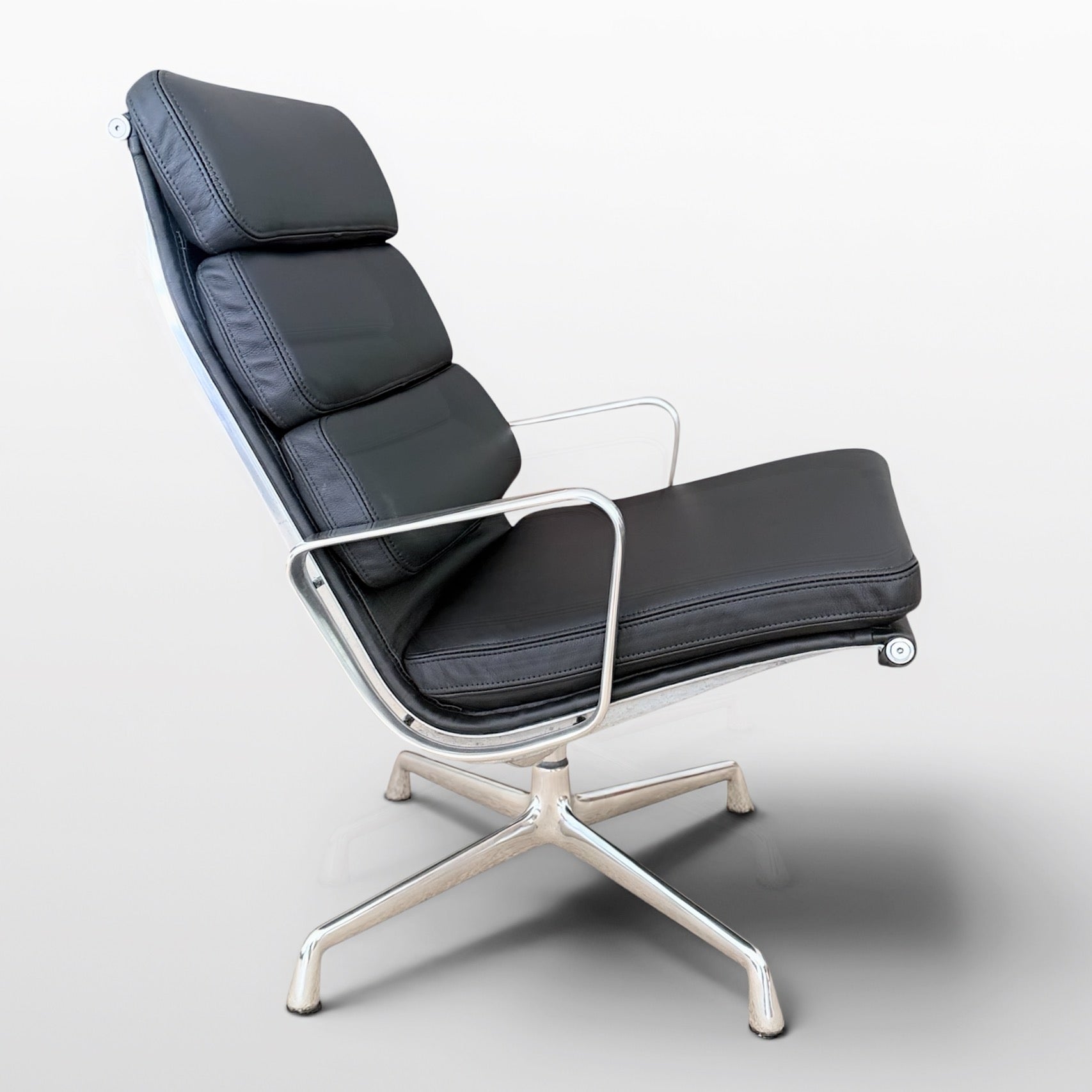 Eames Soft Pad Lounge Chair and Ottoman – Black Leather