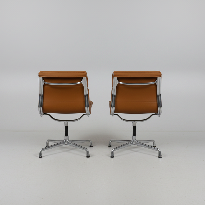 Set Of 3 Eames Aluminum Group Side Chairs