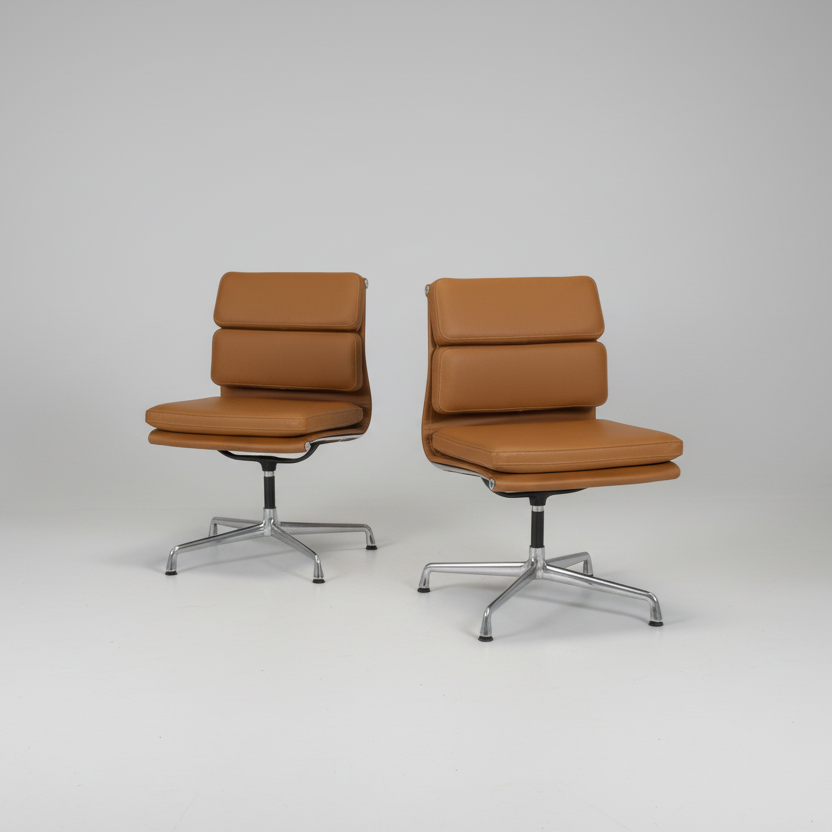 Set Of 5 Eames Aluminum Group Side Chairs