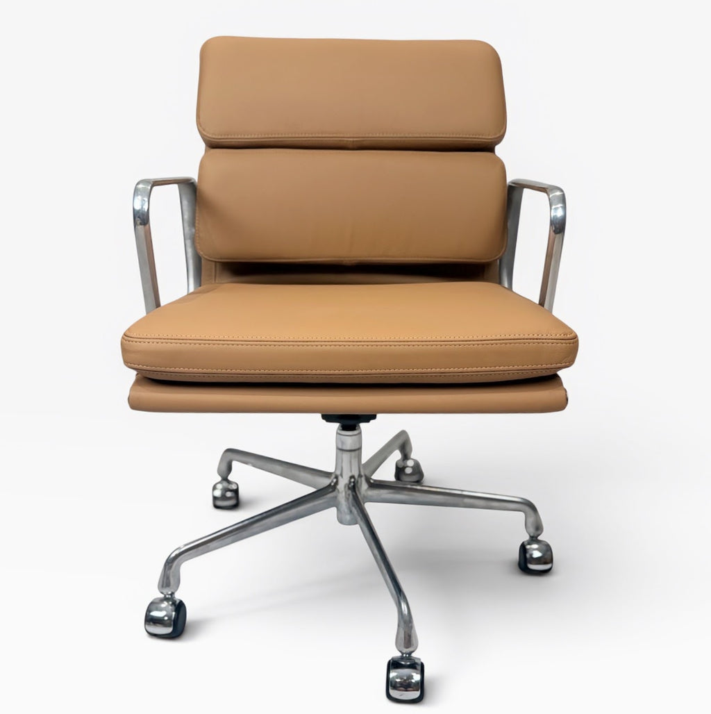 Eames for Herman Miller Soft Pad Management Chair - Camel Tan Leather
