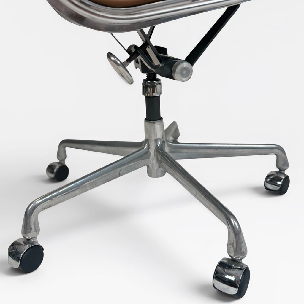 Eames for Herman Miller Aluminum Group Soft Pad Management Chair - Brown Leather