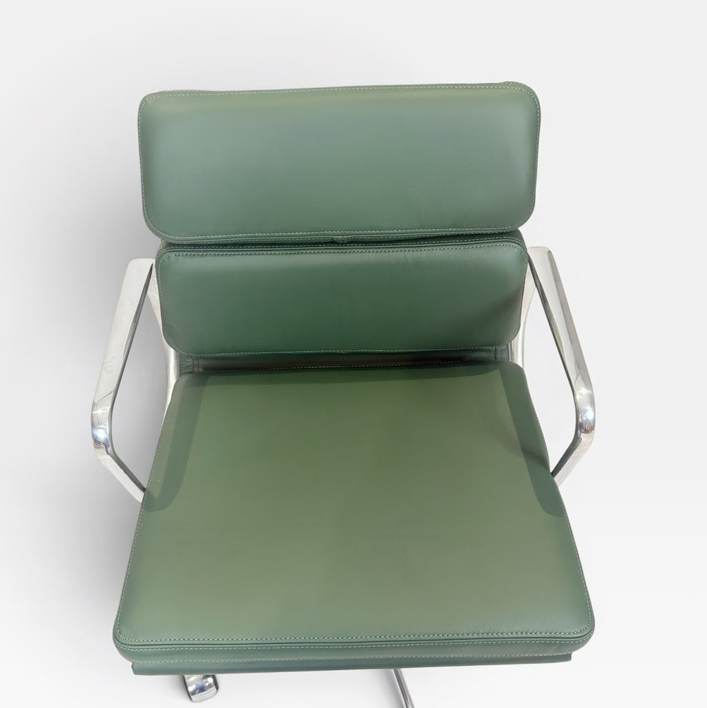 Herman Miller Eames Aluminum Group Soft Pad Management Chair - Green Leather