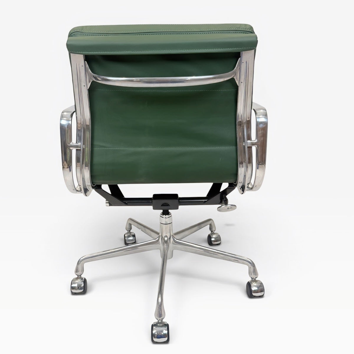 Herman Miller Eames Aluminum Group Soft Pad Management Chair - Green Leather