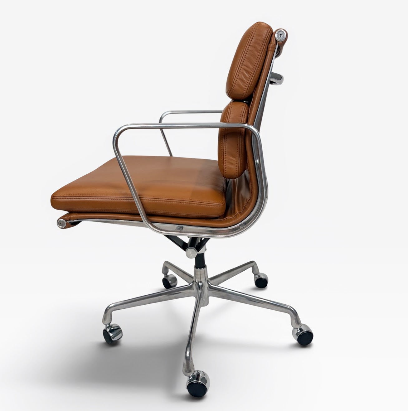 Eames for Herman Miller Soft Pad Management Chair - Cognac Brown Leather
