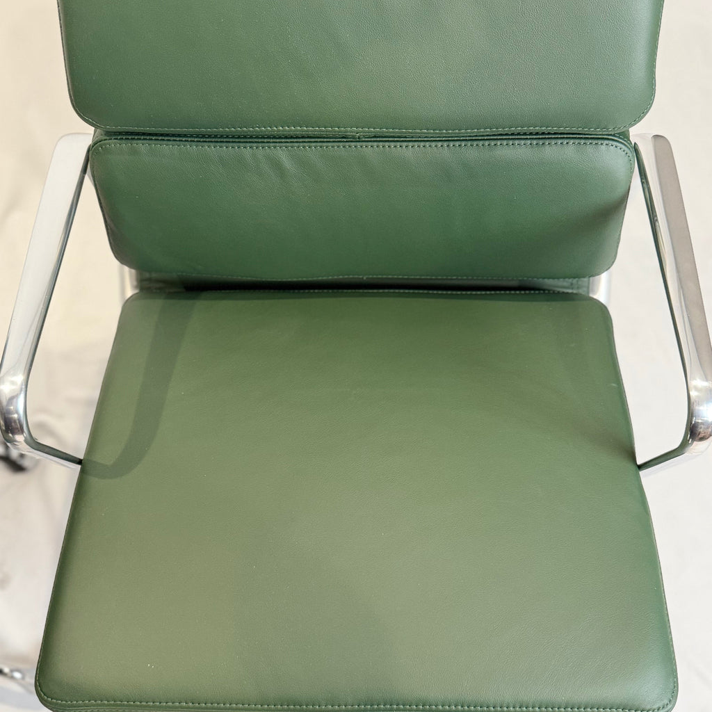Pair of Eames Aluminum Group Soft Pad Management Chairs by Herman Miller