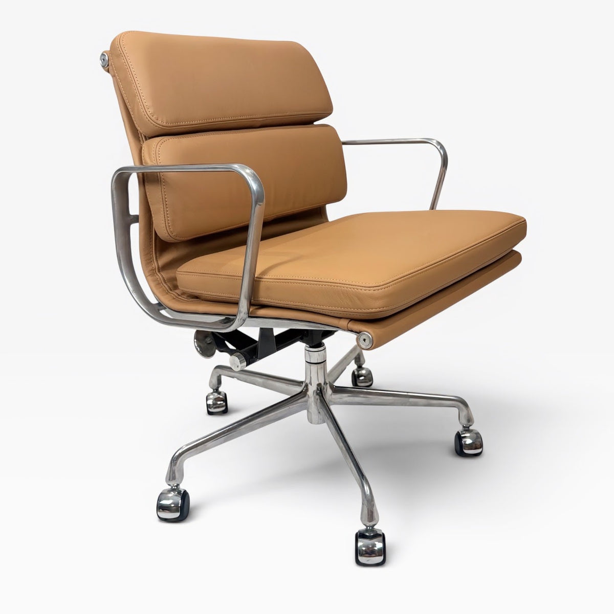 Eames for Herman Miller Soft Pad Management Chair - Camel Tan Leather