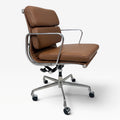 Eames for Herman Miller Aluminum Group Soft Pad Management Chair - Brown Leather