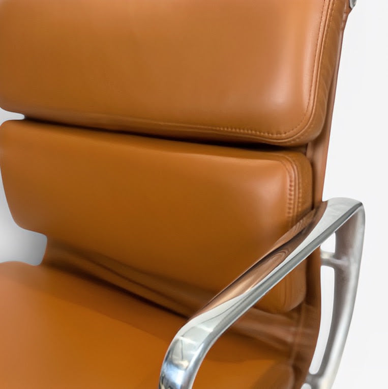 Eames for Herman Miller Soft Pad Management Chair - Cognac Brown Leather