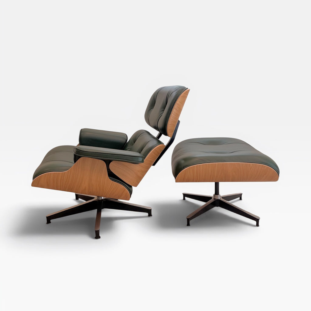 Eames Lounge Chair & Ottoman by Herman Miller – Green Leather