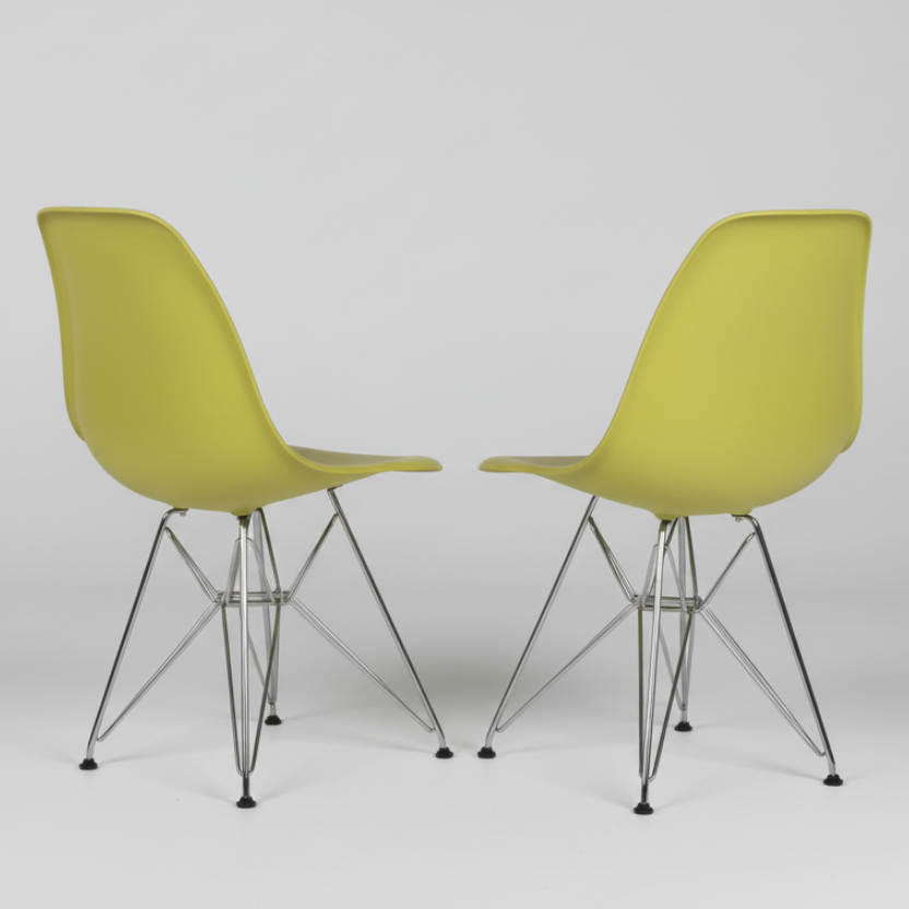 Pair of Eames Molded Plastic Side Chairs (DSR)