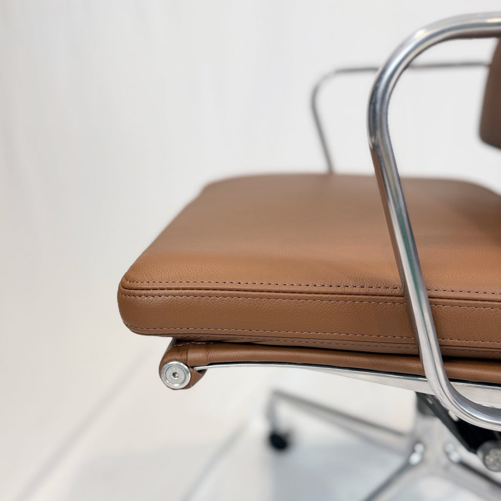 Eames Aluminum Group Soft Pad Executive Chair Cognac Leather