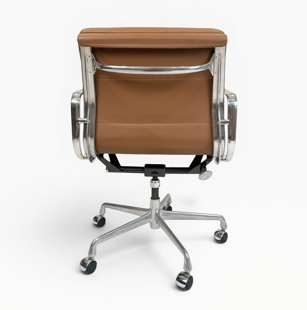 Eames for Herman Miller Aluminum Group Soft Pad Management Chair - Brown Leather
