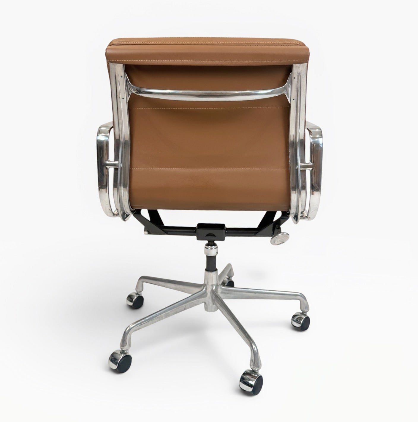 Eames for Herman Miller Aluminum Group Soft Pad Management Chair - Brown Leather