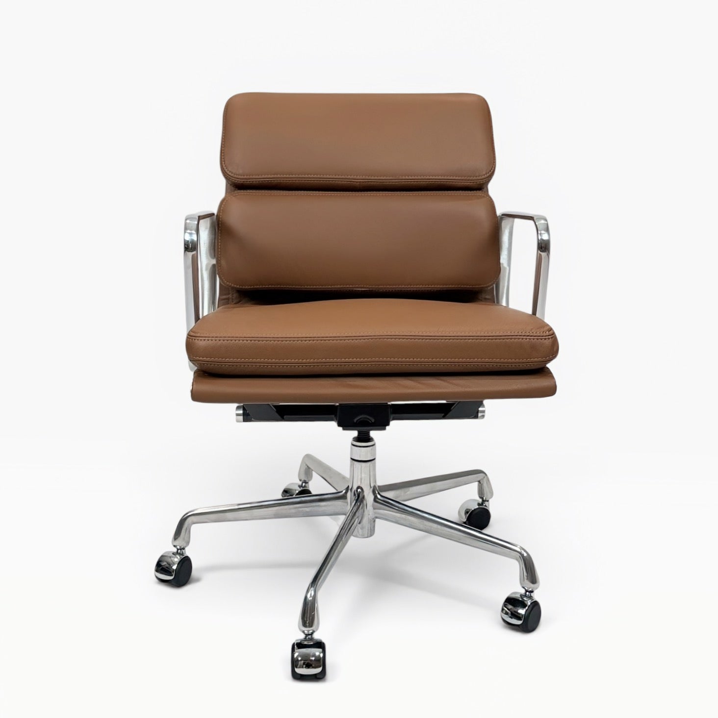 Eames for Herman Miller Aluminum Group Soft Pad Management Chair - Brown Leather
