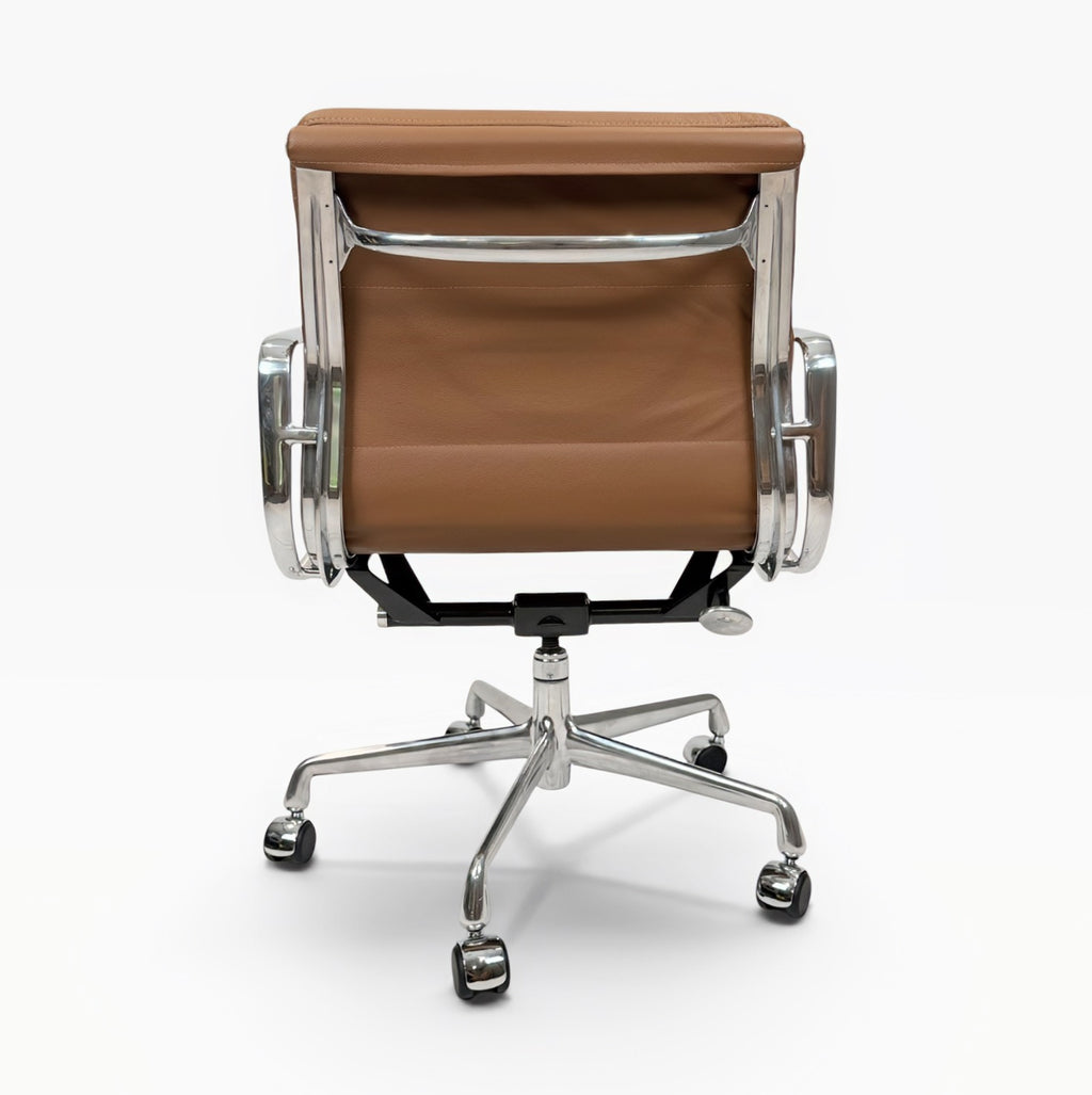 Eames for Herman Miller Aluminum Group Soft Pad Management Chair - Brown Leather