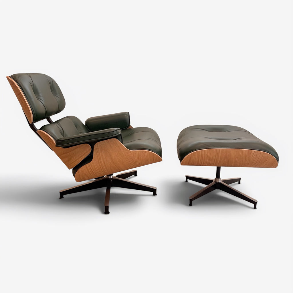 Eames Lounge Chair & Ottoman by Herman Miller – Green Leather