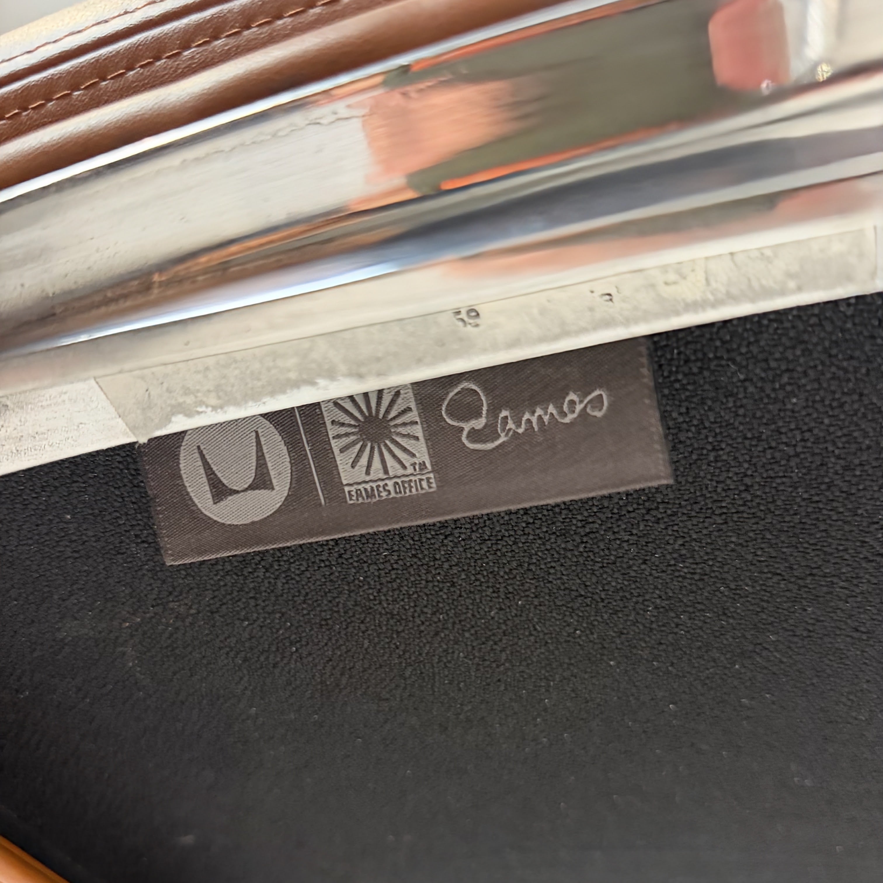 Eames for Herman Miller Soft Pad Management Chair - Cognac Brown Leather