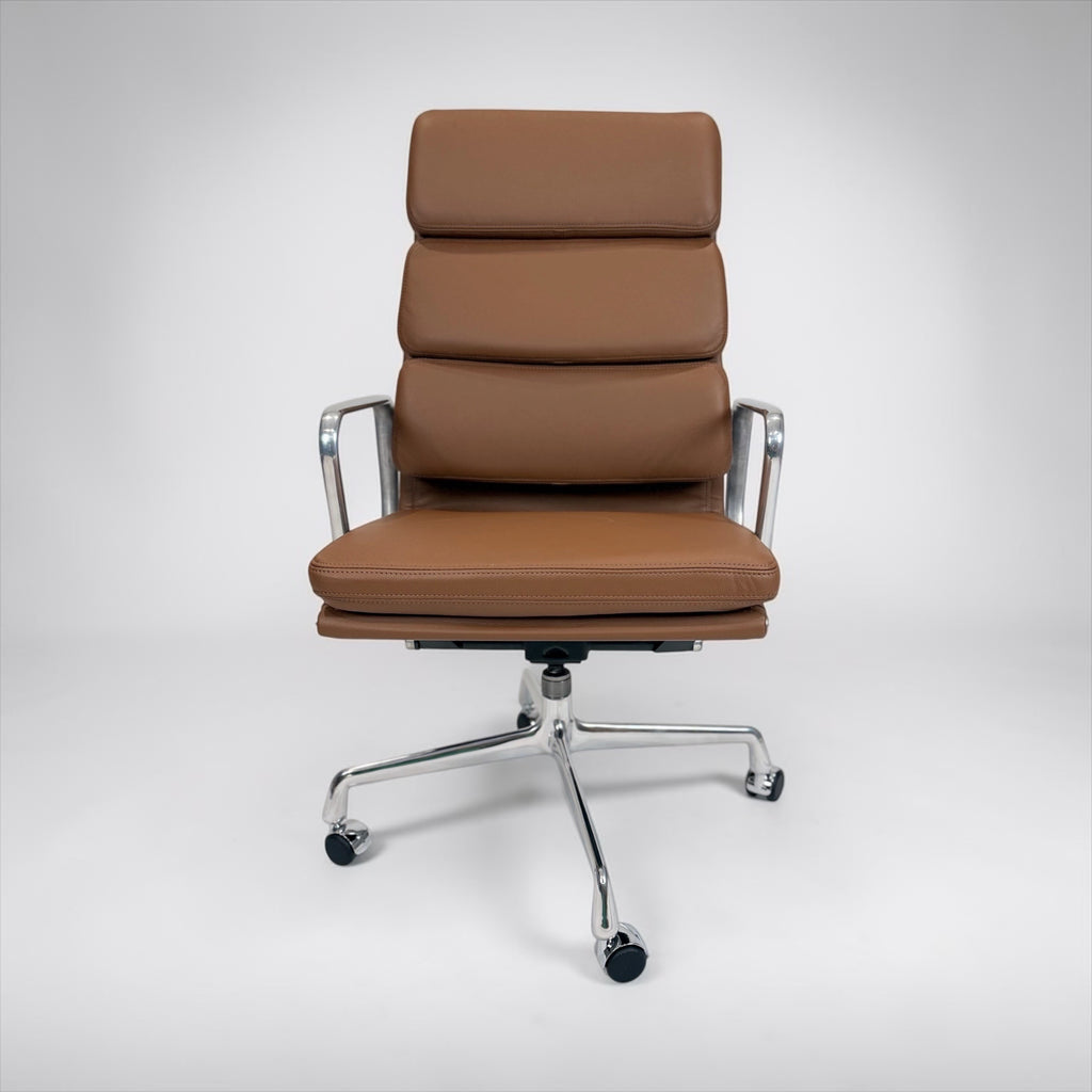 Eames Aluminum Group Soft Pad Executive Chair Cognac Leather