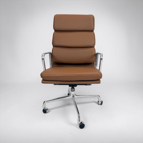 Eames Aluminum Group Soft Pad Executive Chair Cognac Leather