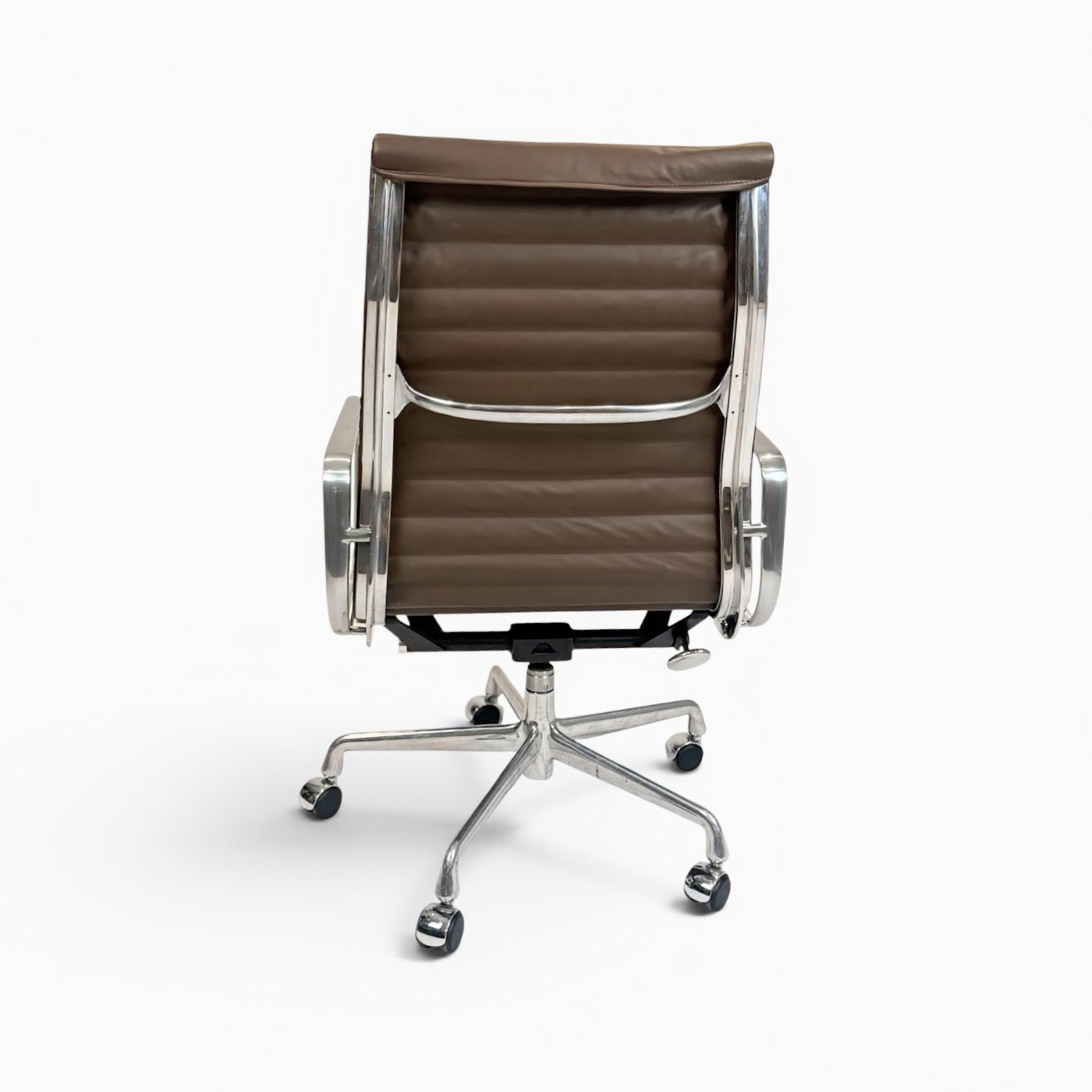 Herman Miller Eames Aluminum Group High-Back Executive Office Chair -Brown Leather