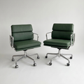 Pair of Eames Aluminum Group Soft Pad Management Chairs by Herman Miller